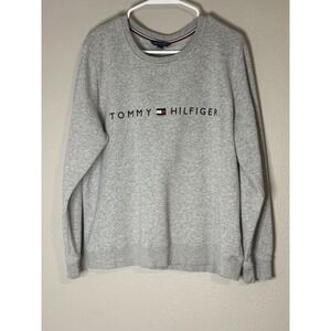 Tommy Hilfiger Sweatshirt XL Gray‎ Women's Pullover Spellout Sweater